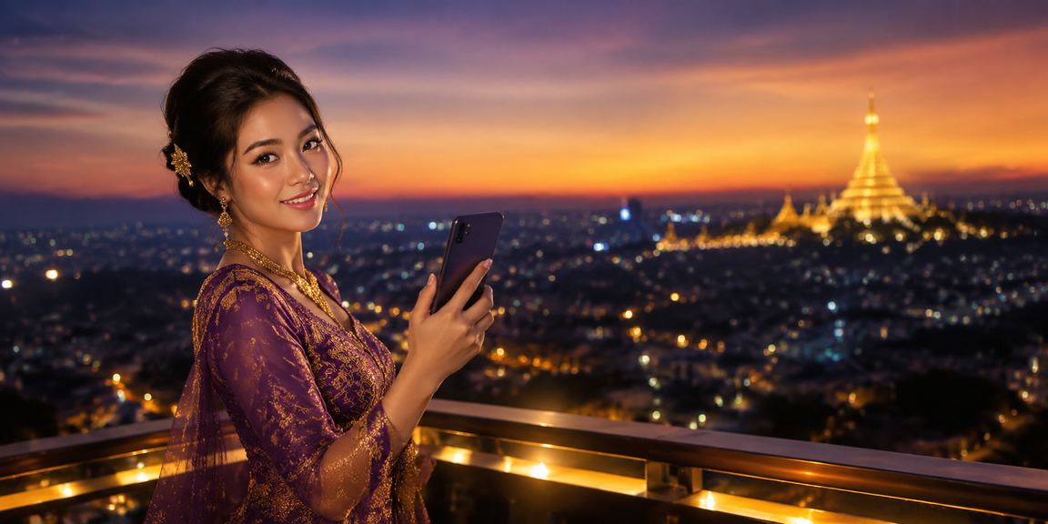 မန္တလိုးမြို့ မြင့်ပန်းတိုင် အနားတွင် မိုဘိုင်းကာစီနို အသုံးပြုသူများ